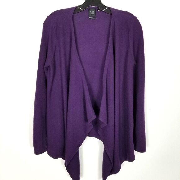 Saks Fifth Avenue Sweaters - Black Saks Fifth Avenue Women Cashmere Cardigan Sweater Sz S Purple Open